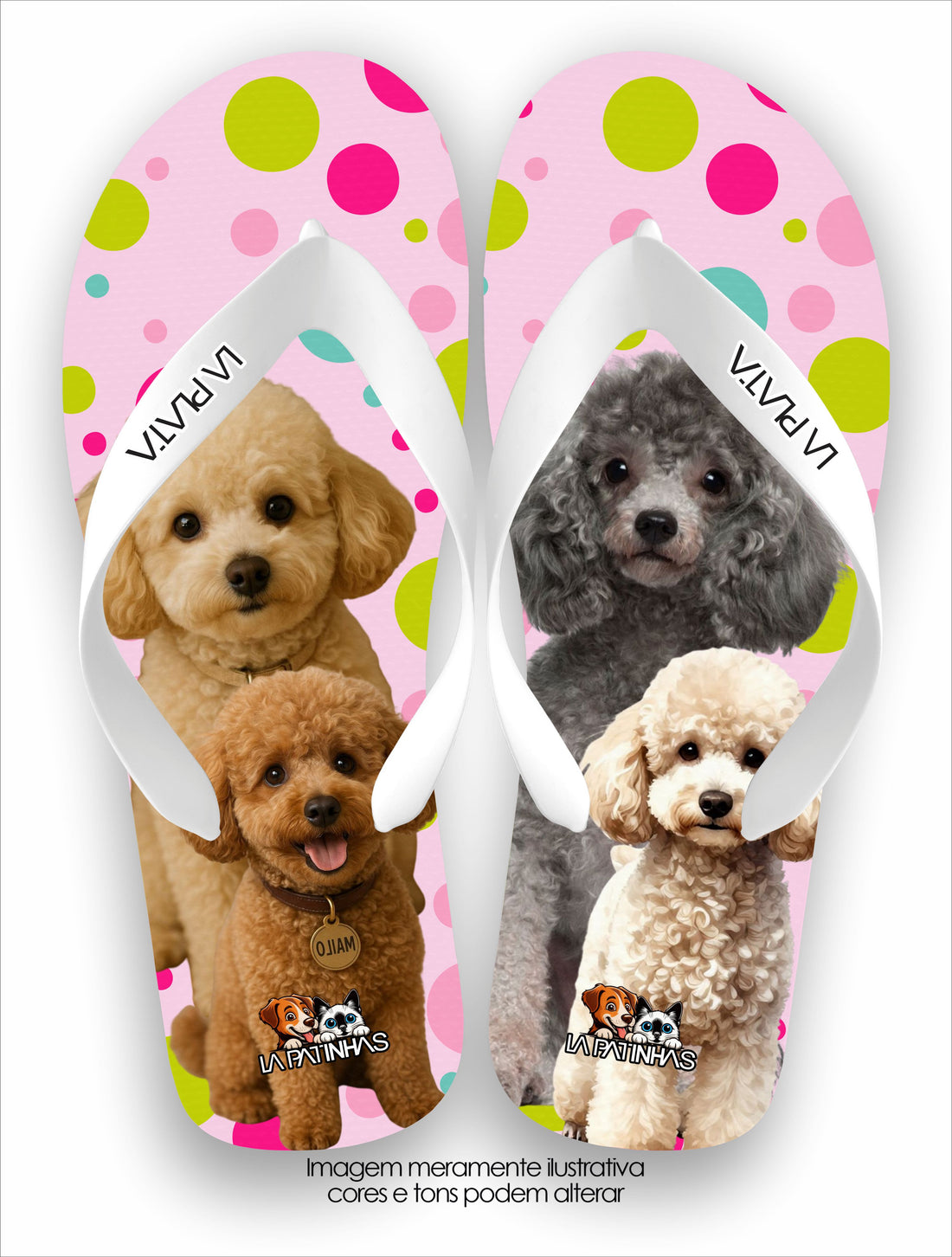 Chinelo Tradicional La Patinhas Dogs Poodles