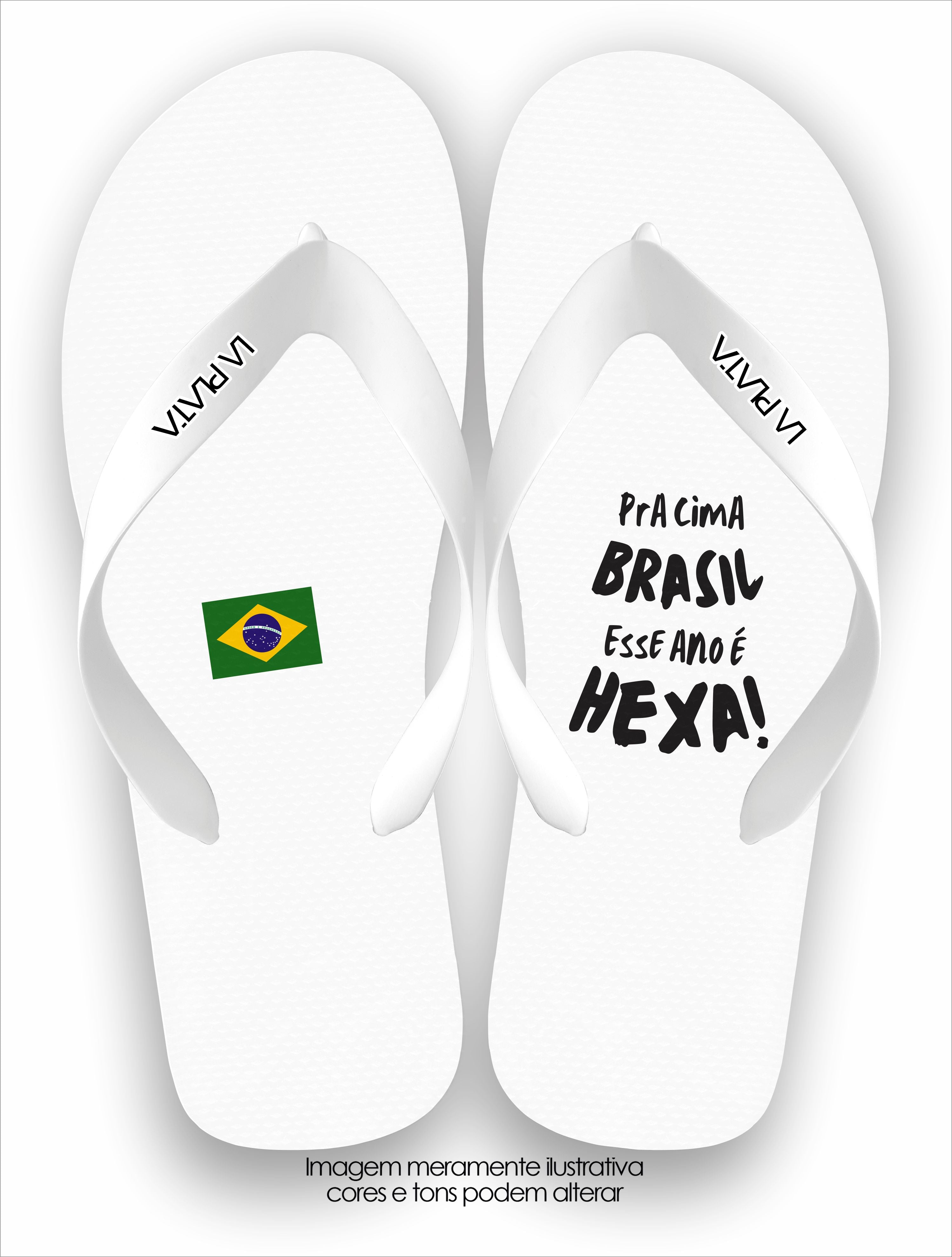 Chinelo Tradicional La Copa 2026 Hexa Brasil Branco