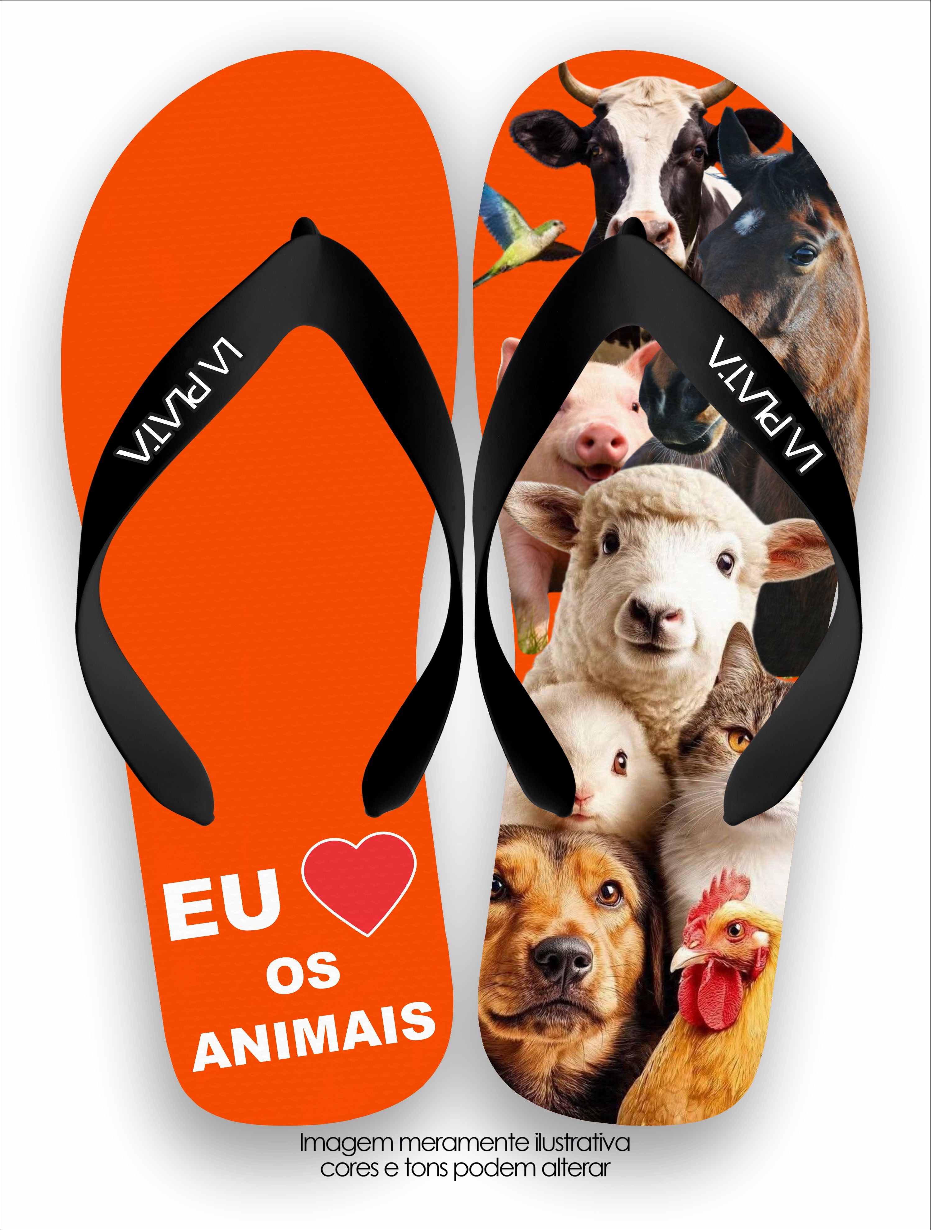 Chinelo Tradicional La Patinhas Dogs Eu Amo os Animais