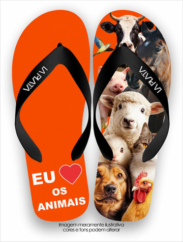Chinelo Tradicional La Patinhas Dogs Eu Amo os Animais