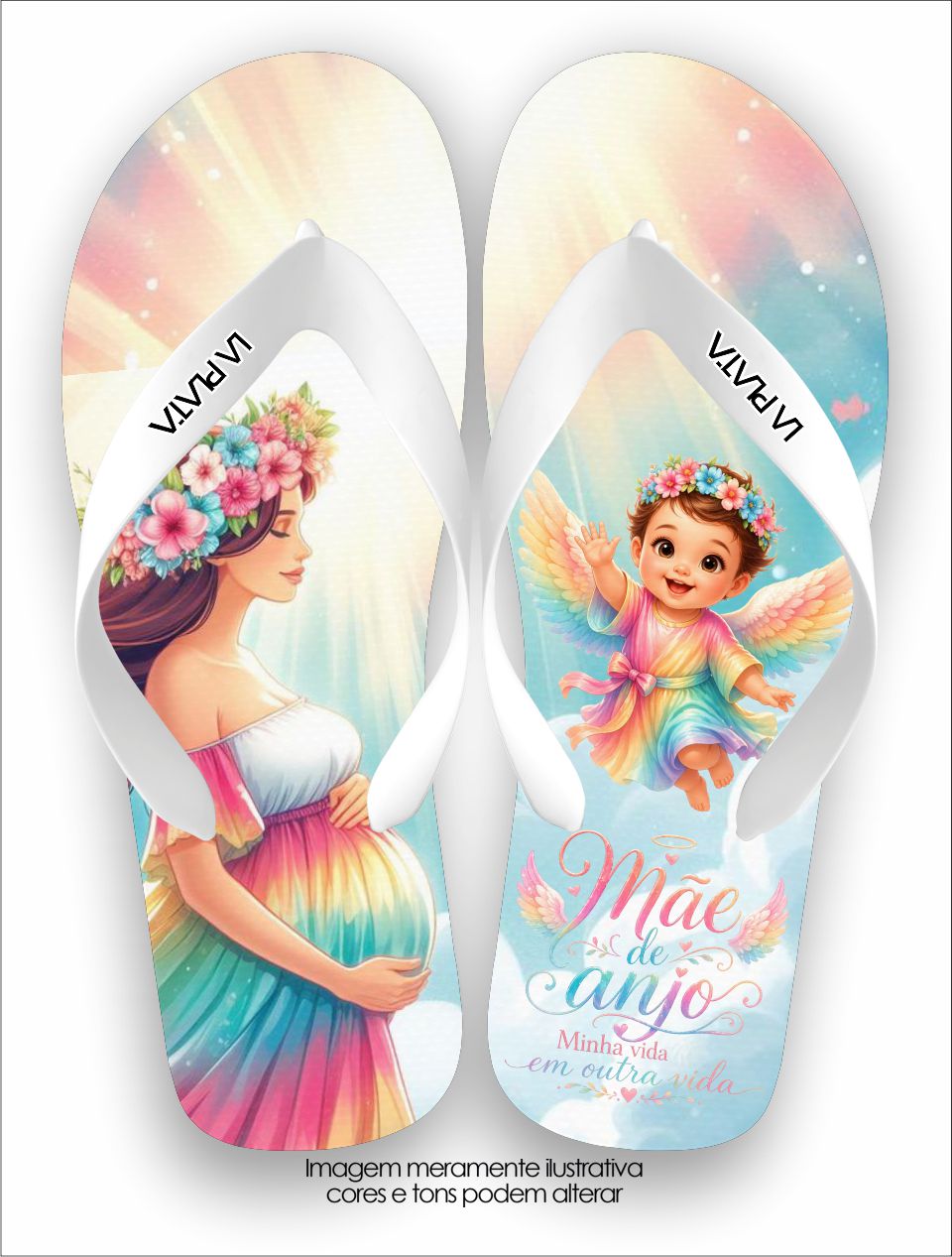 Chinelo Tradicional La Dia das Mães Mãe de Anjo