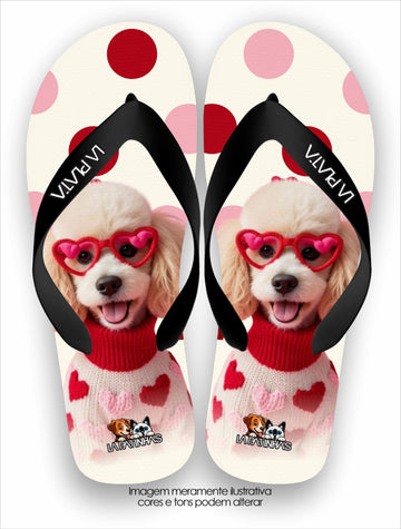 Chinelo Tradicional La Patinhas Dogs Poodle Cherrie