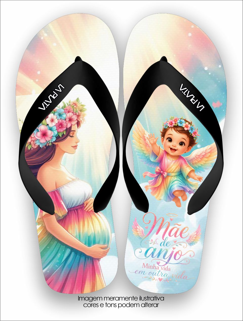 Chinelo Tradicional La Dia das Mães Mãe de Anjo