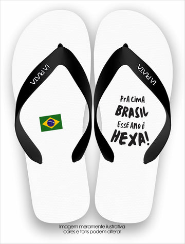 Chinelo Tradicional La Copa 2026 Hexa Brasil Branco