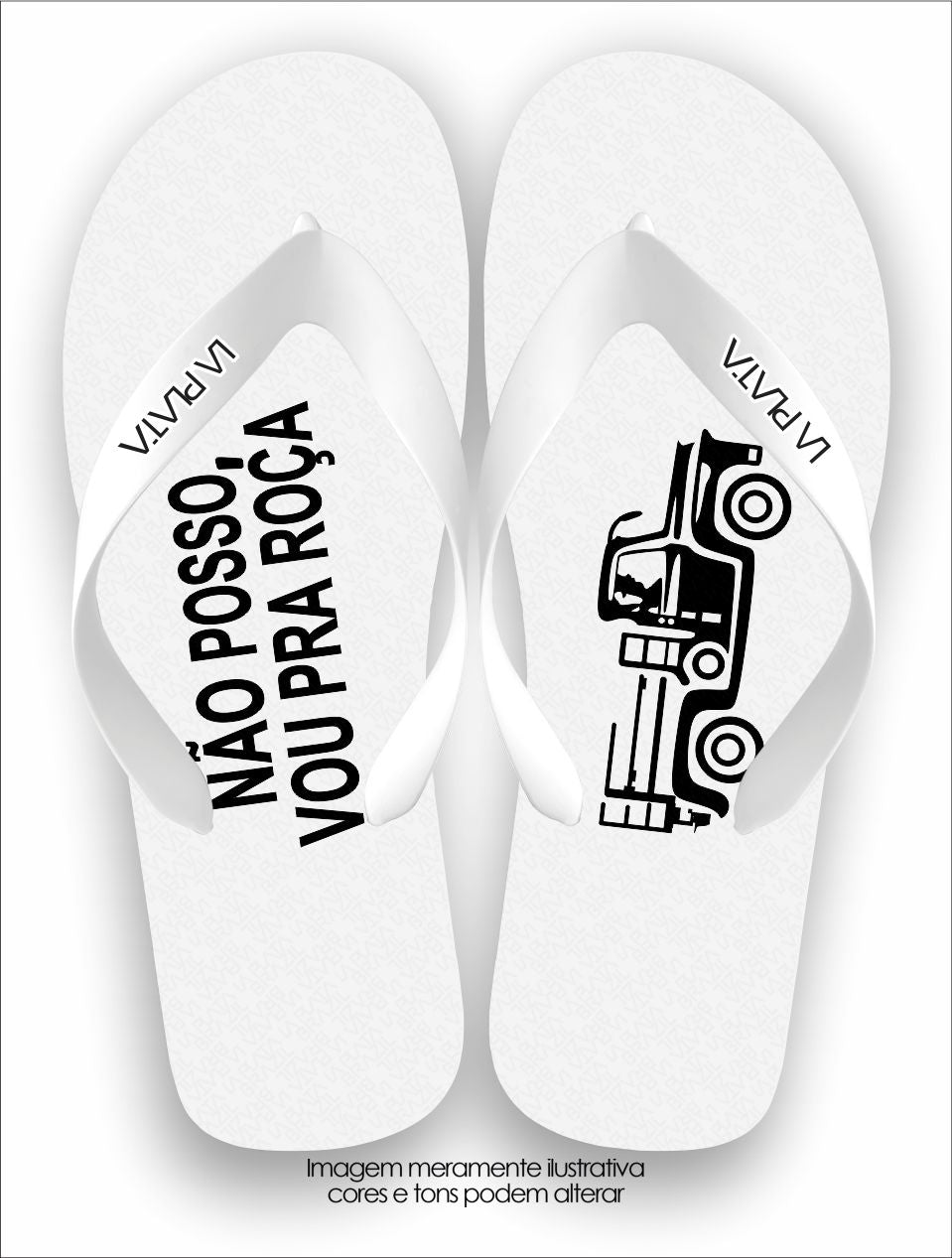 Chinelo Tradicional La Roça Vou pra Roça - Branco