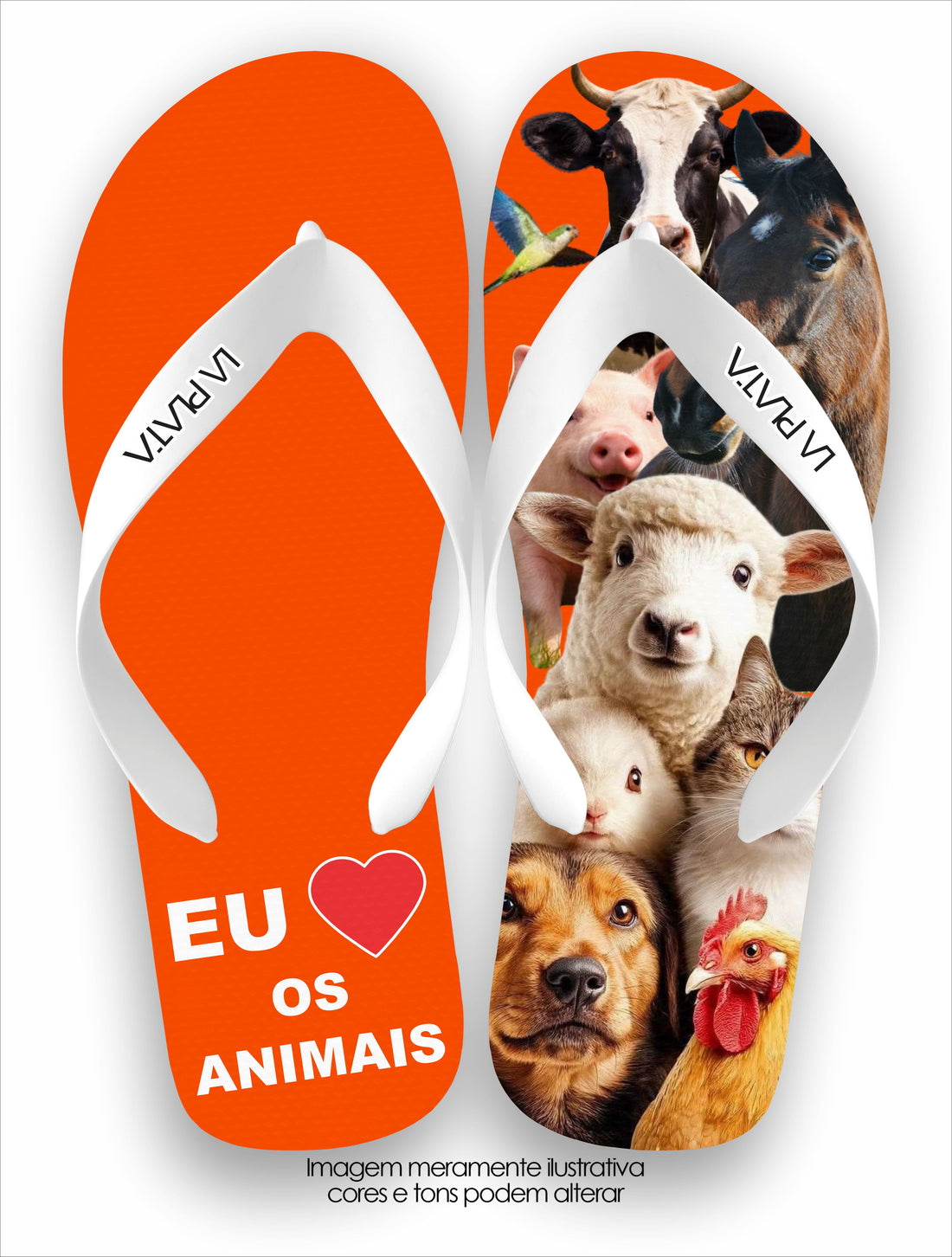 Chinelo Tradicional La Patinhas Dogs Eu Amo os Animais