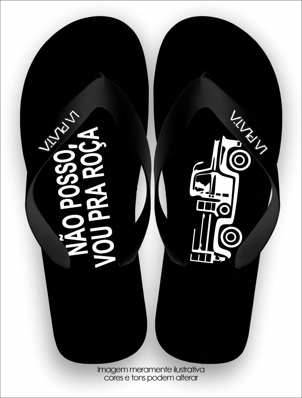Chinelo Tradicional La Roça Vou pra Roça - Preto