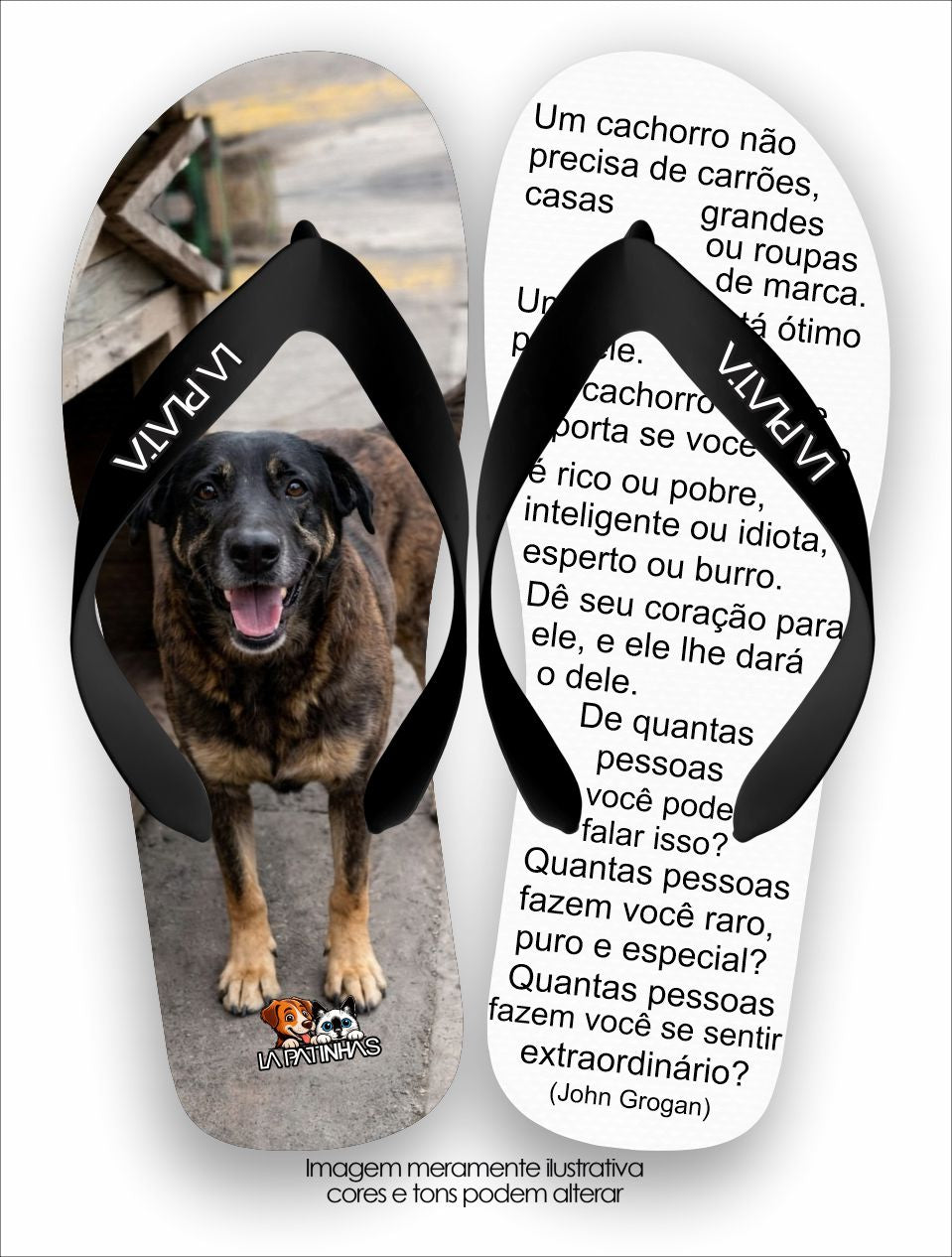 Chinelo Tradicional La Patinhas Dogs De Coração
