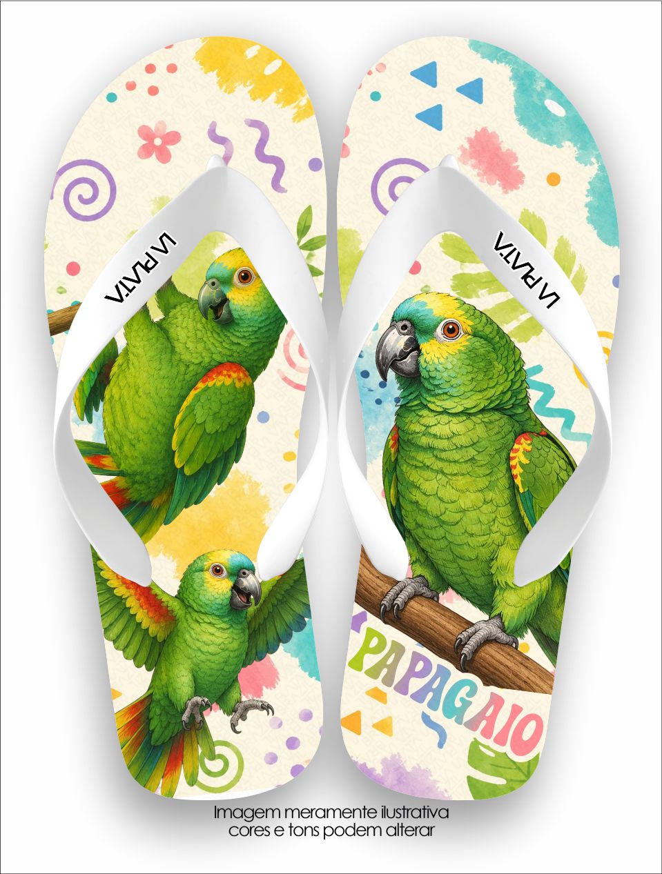 Chinelo Tradicional La Bicharada Papagaio Tropical