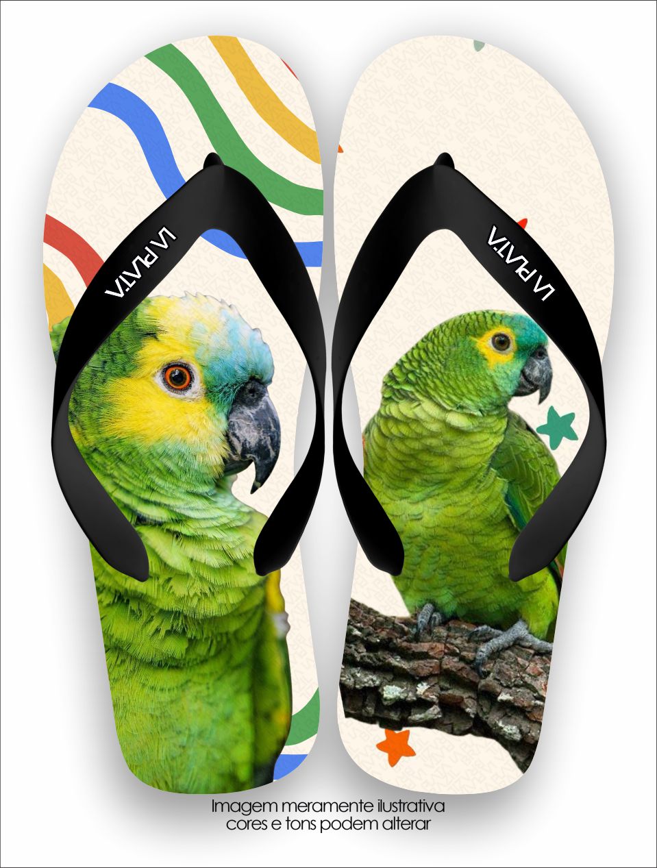 Chinelo Tradicional La Bicharada Papagaio Brasil