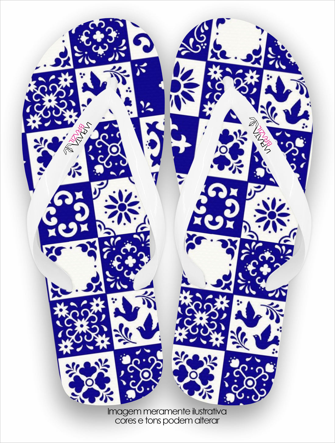 Chinelo La Feminina Azul Português