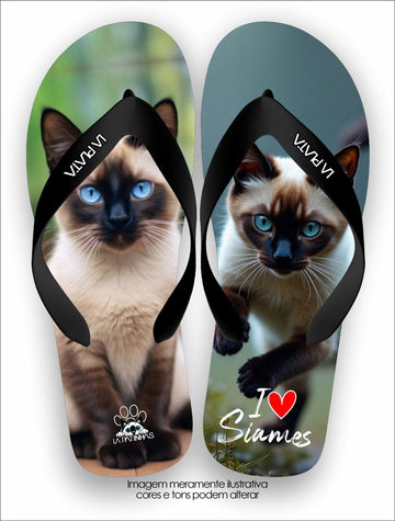 Chinelo Tradicional La Patinhas Cats Gato Siamês