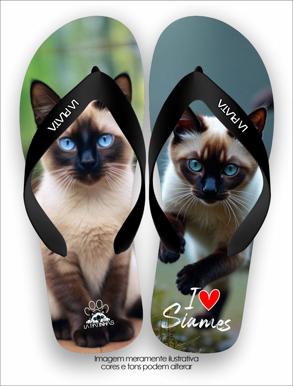 Chinelo Tradicional La Patinhas Cats Gato Siamês