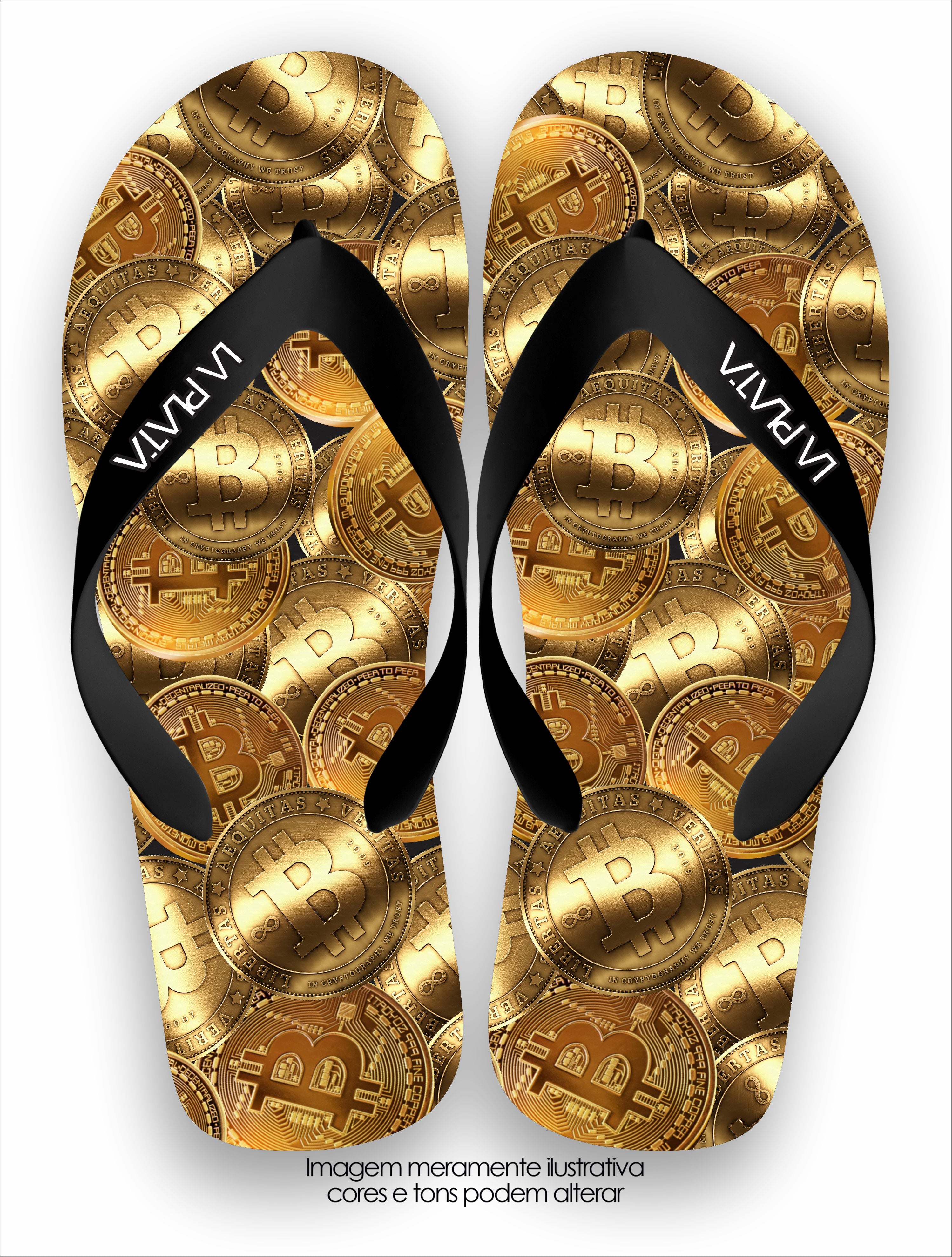 Chinelo Tradicional La Cédulas Gold Bitcoins