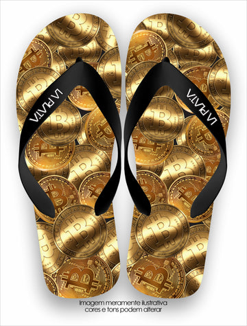Chinelo Tradicional La Cédulas Gold Bitcoins