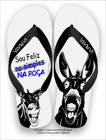 Chinelo Tradicional La Roça Sou Feliz na Roça