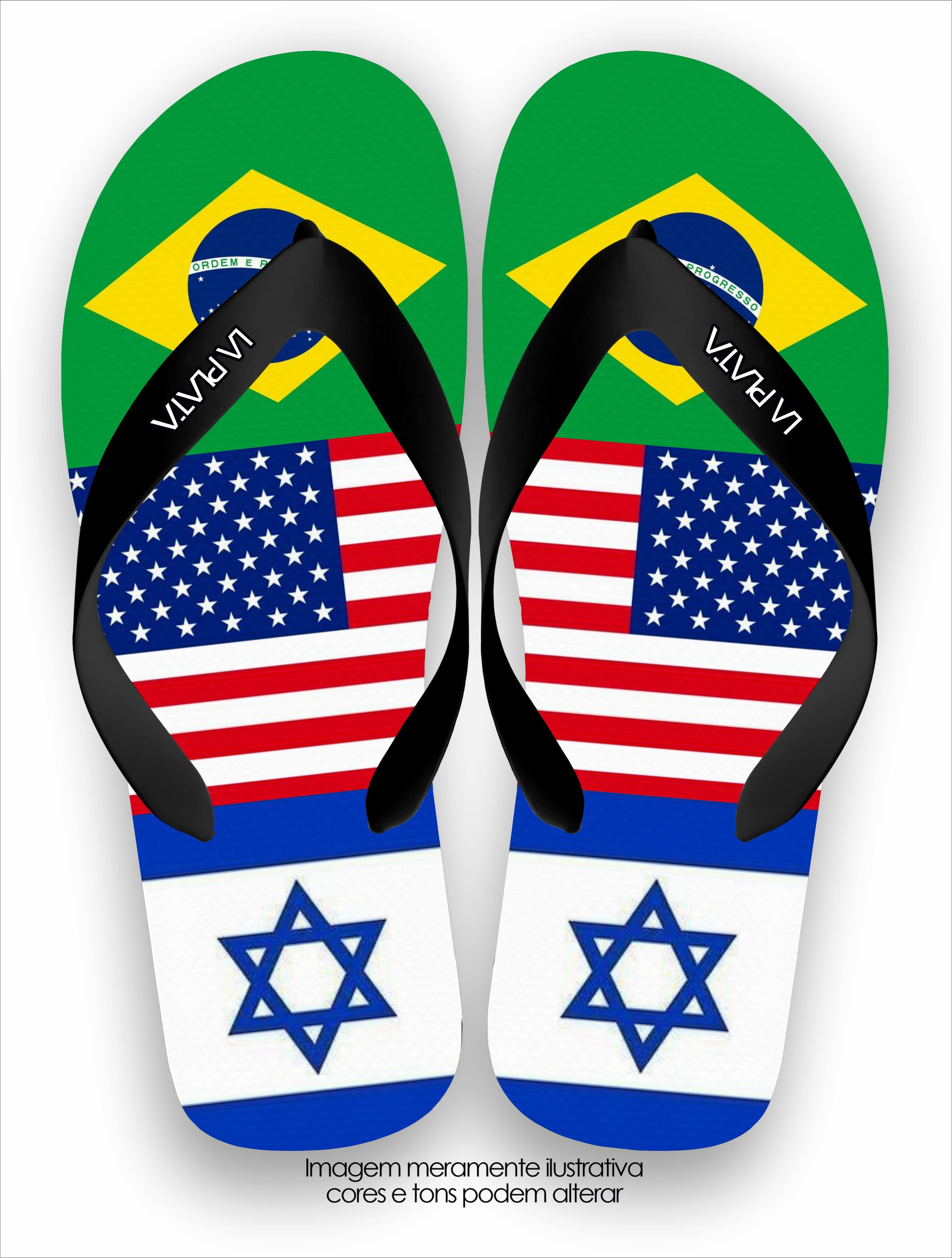Chinelo Tradicional Brasil Estados Unidos & Israel