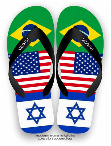 Chinelo Tradicional Brasil Estados Unidos & Israel