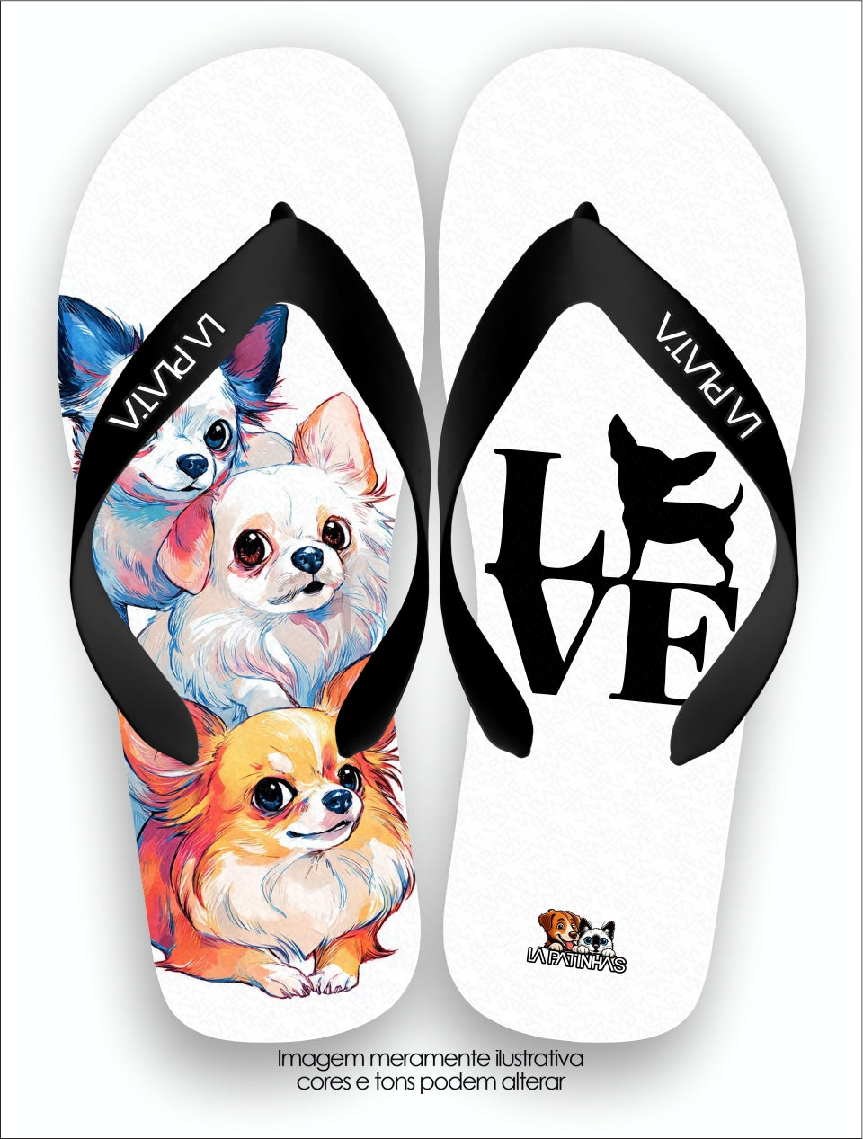 Chinelo Tradicional La Patinhas Dogs I Love My Chihuahua