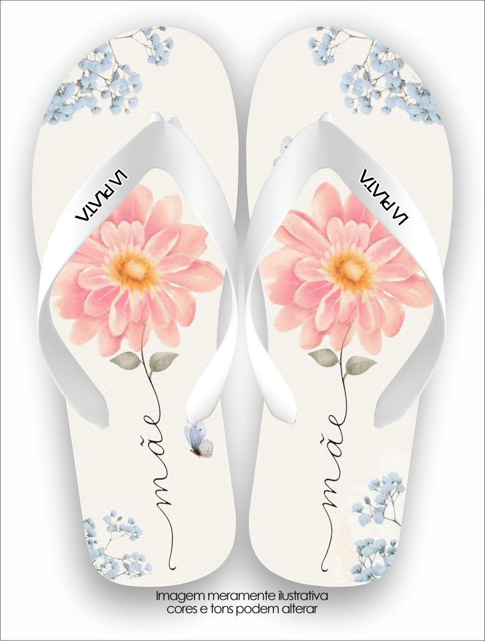 Chinelo Tradicional La Dia das Mães Laço de Amor