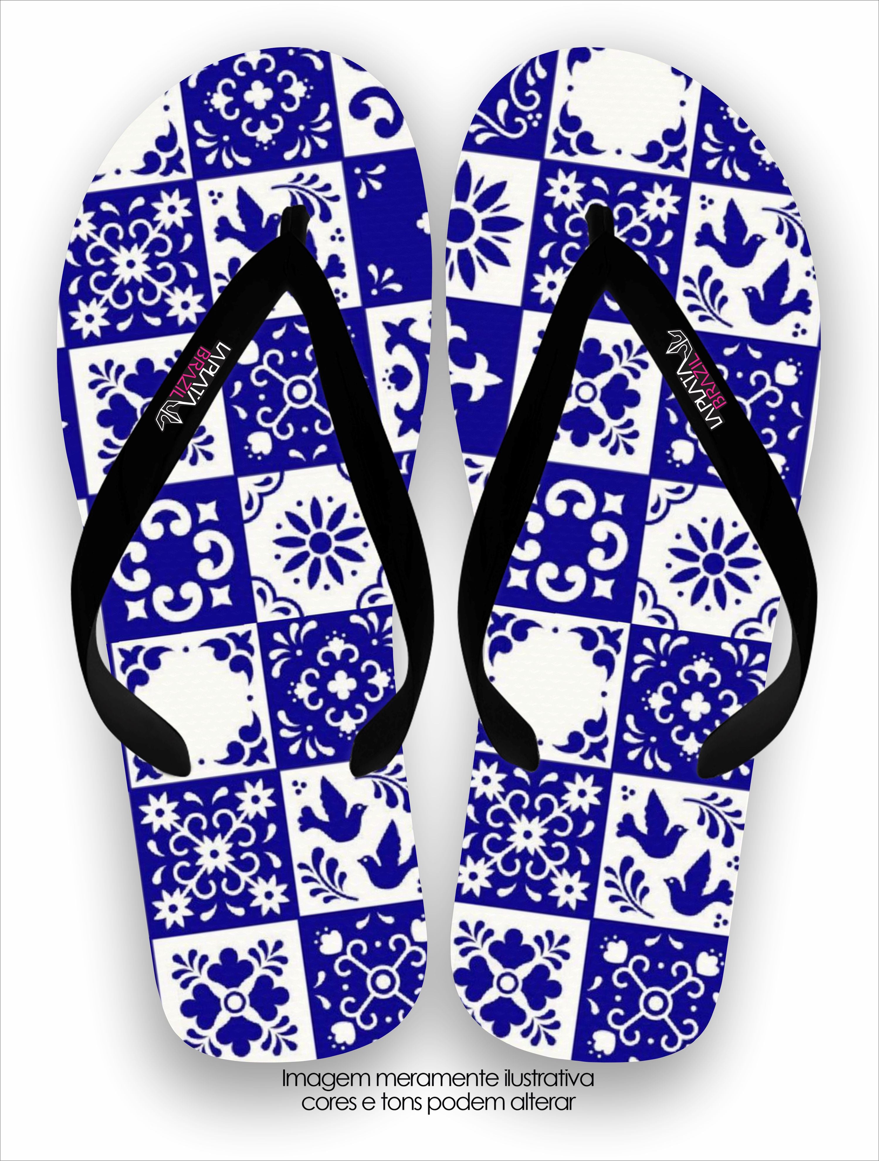 Chinelo La Feminina Azul Português