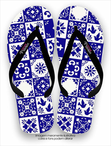 Chinelo La Feminina Azul Português