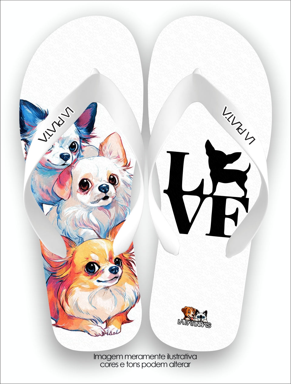 Chinelo Tradicional La Patinhas Dogs I Love My Chihuahua