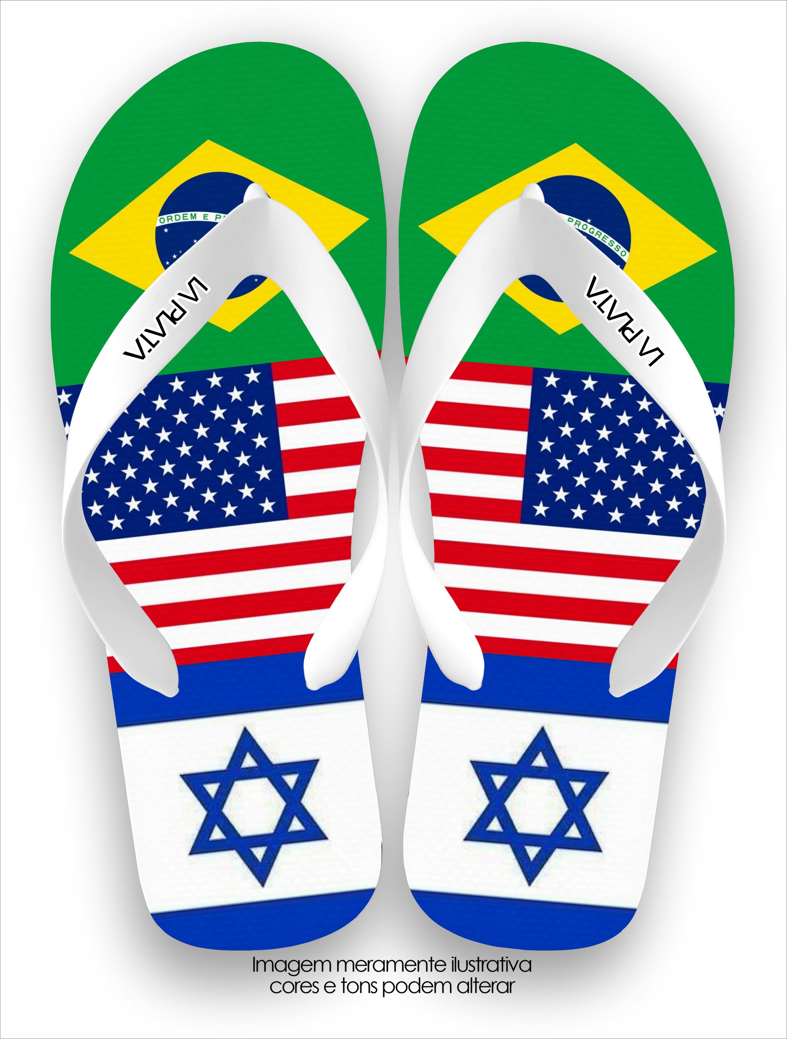 Chinelo Tradicional Brasil Estados Unidos & Israel