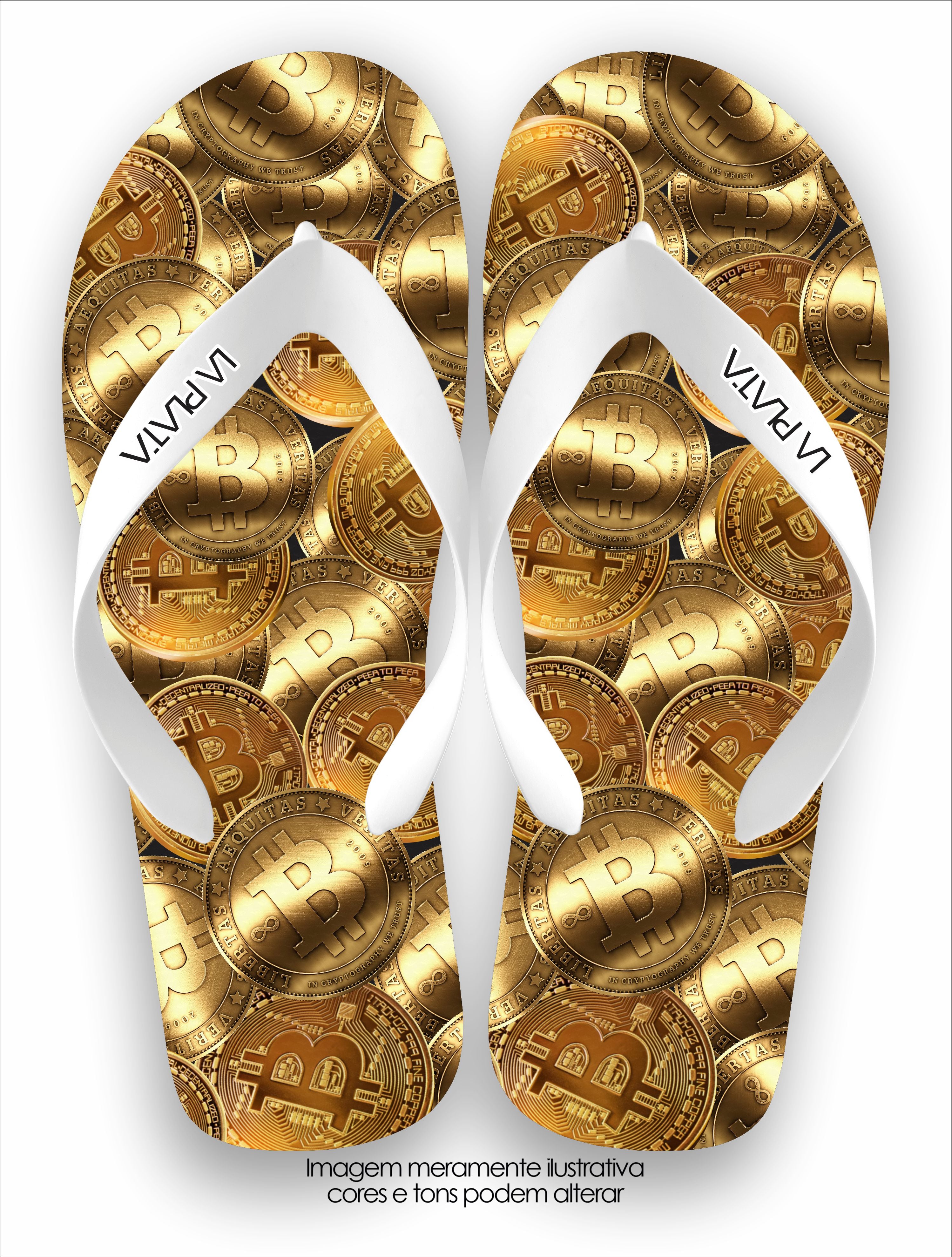 Chinelo Tradicional La Cédulas Gold Bitcoins