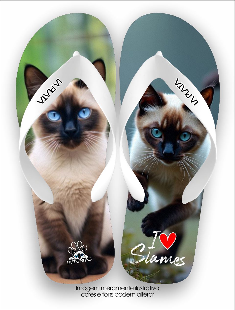 Chinelo Tradicional La Patinhas Cats Gato Siamês