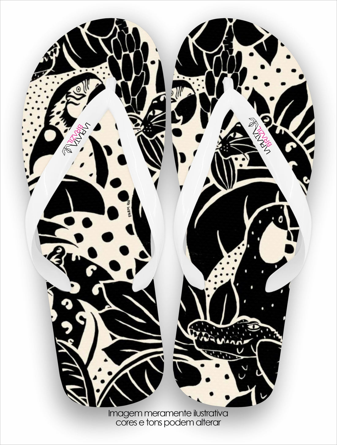 Chinelo La Feminina Onça Gráfica