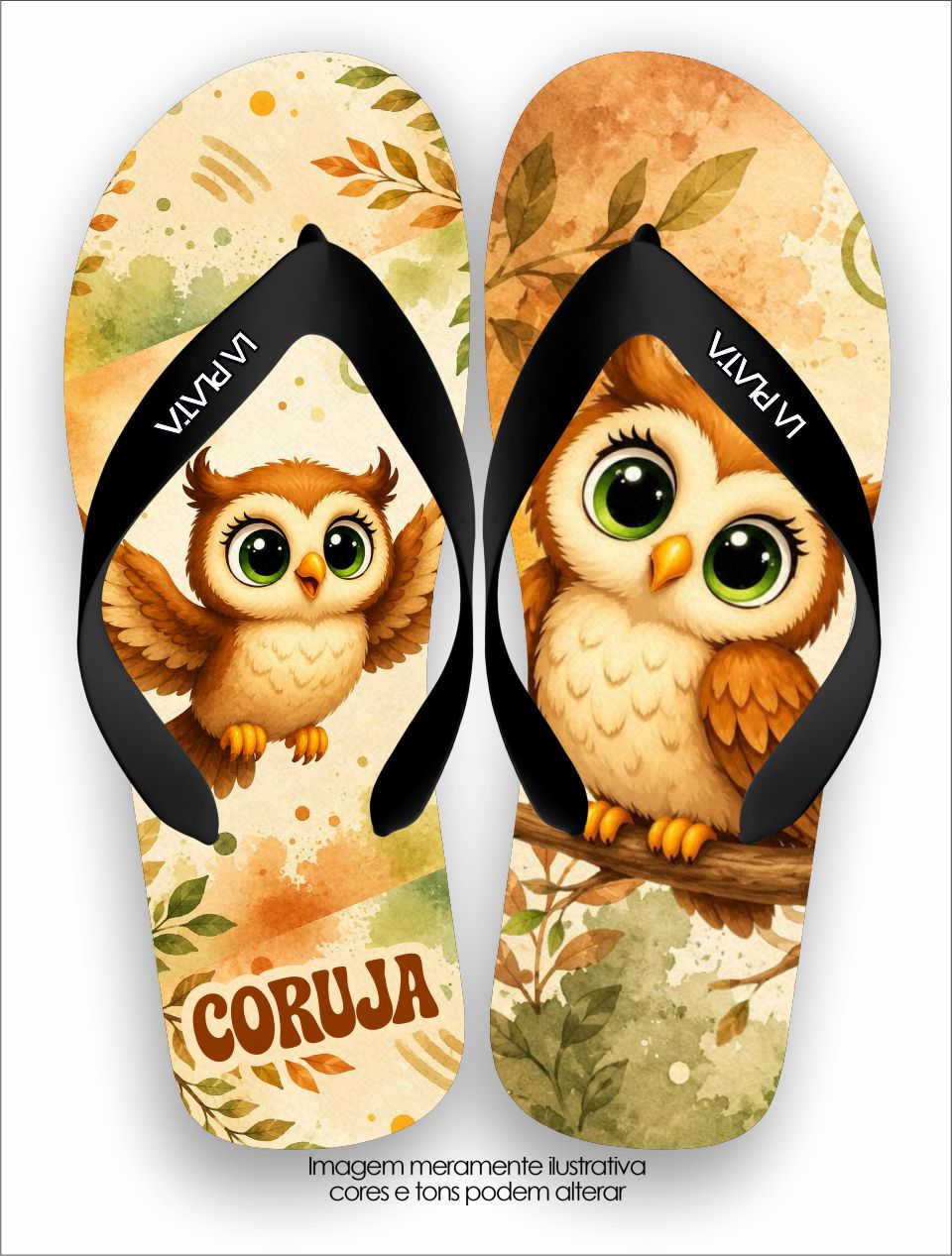 Chinelo Tradicional La Bicharada Corujinha Lunar