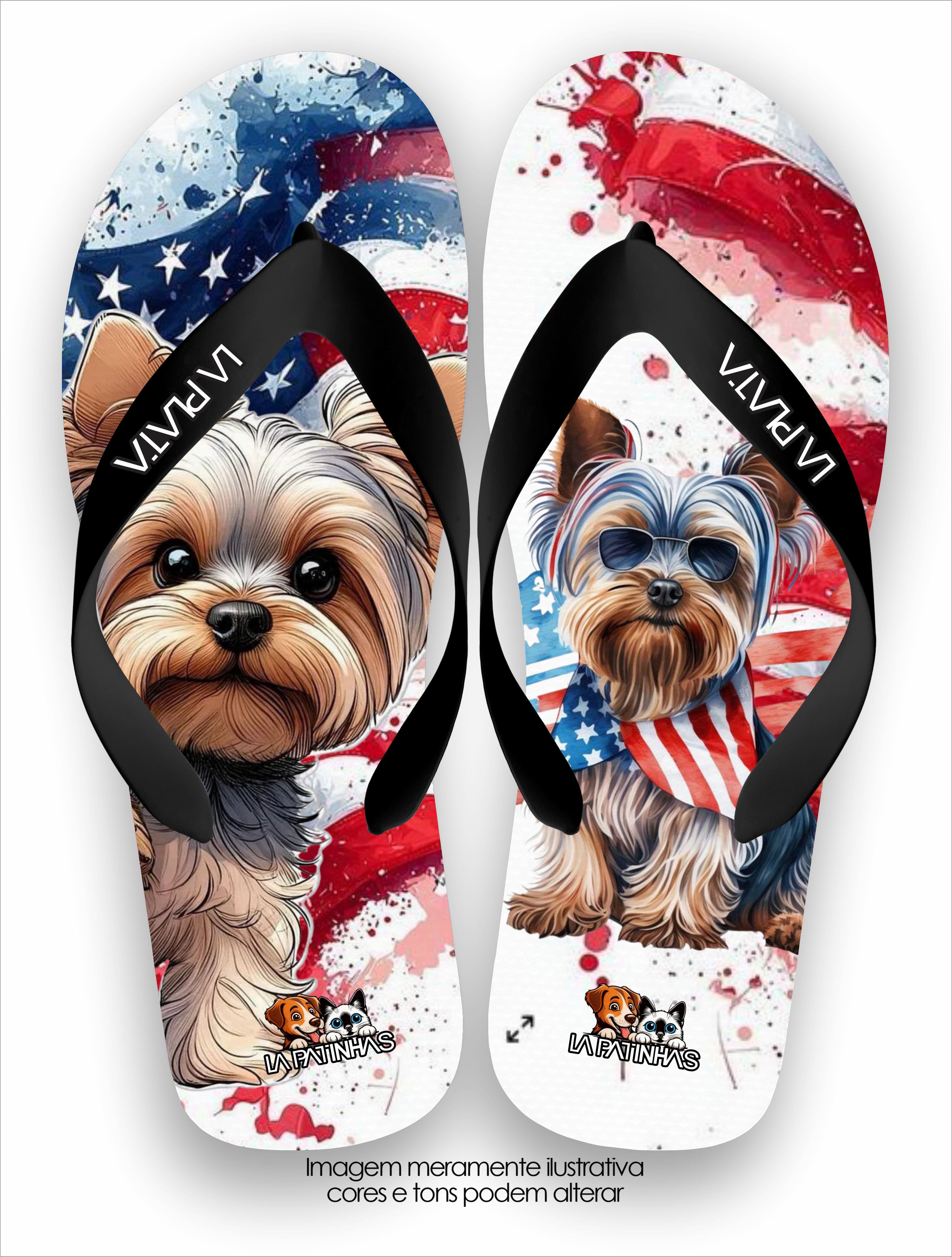 Chinelo Tradicional La Patinhas Dogs American Yorkshire