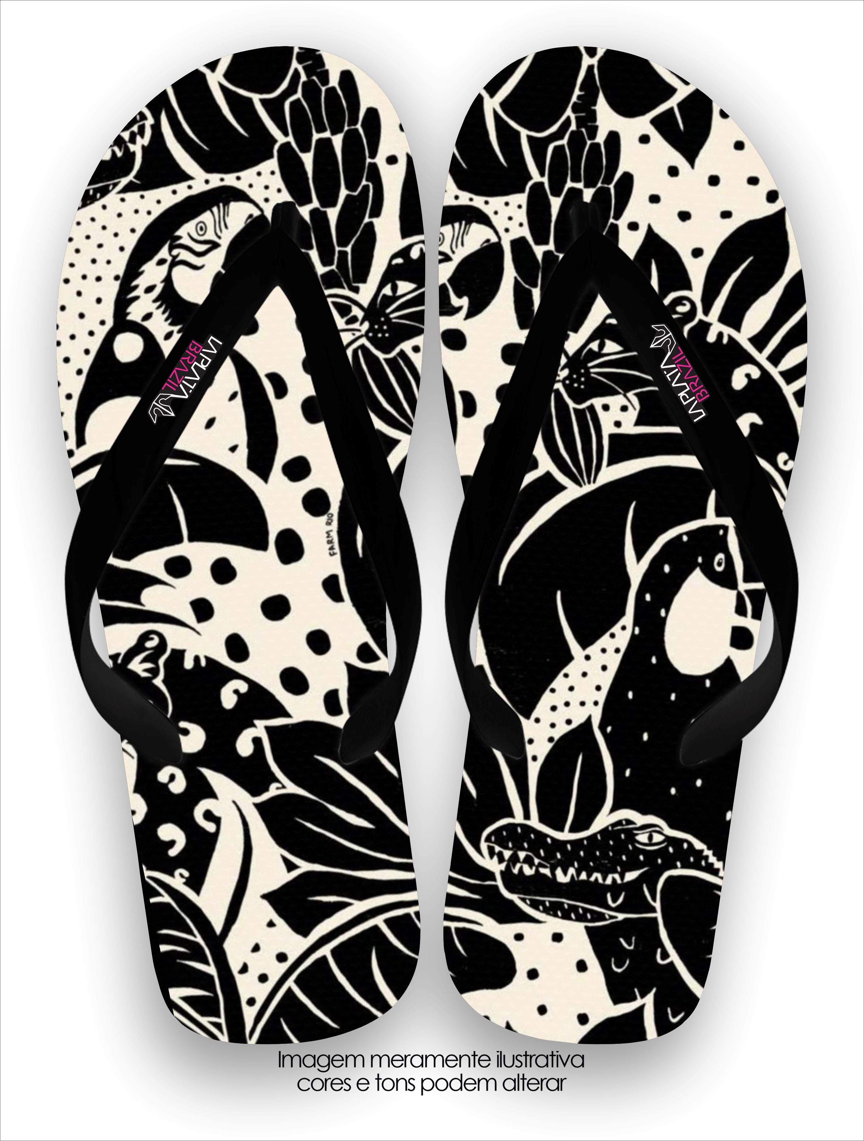 Chinelo La Feminina Onça Gráfica