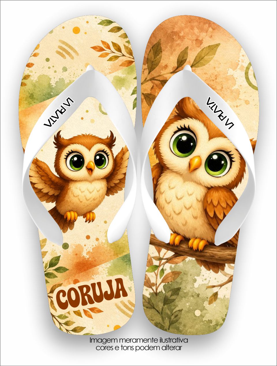 Chinelo Tradicional La Bicharada Corujinha Lunar