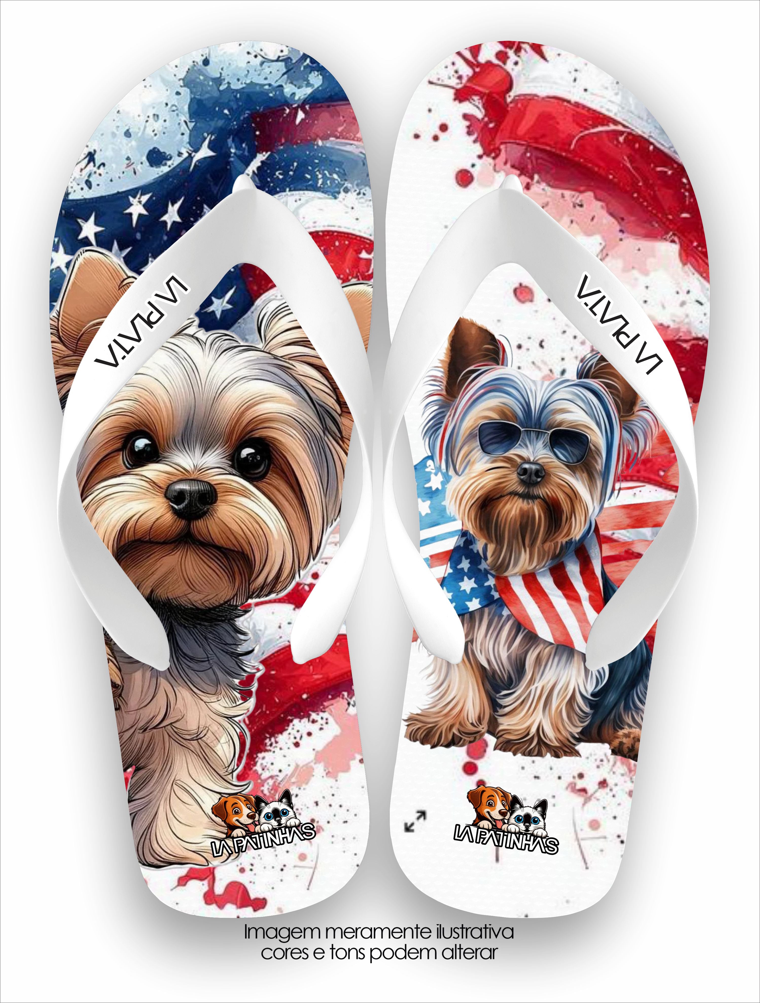 Chinelo Tradicional La Patinhas Dogs American Yorkshire