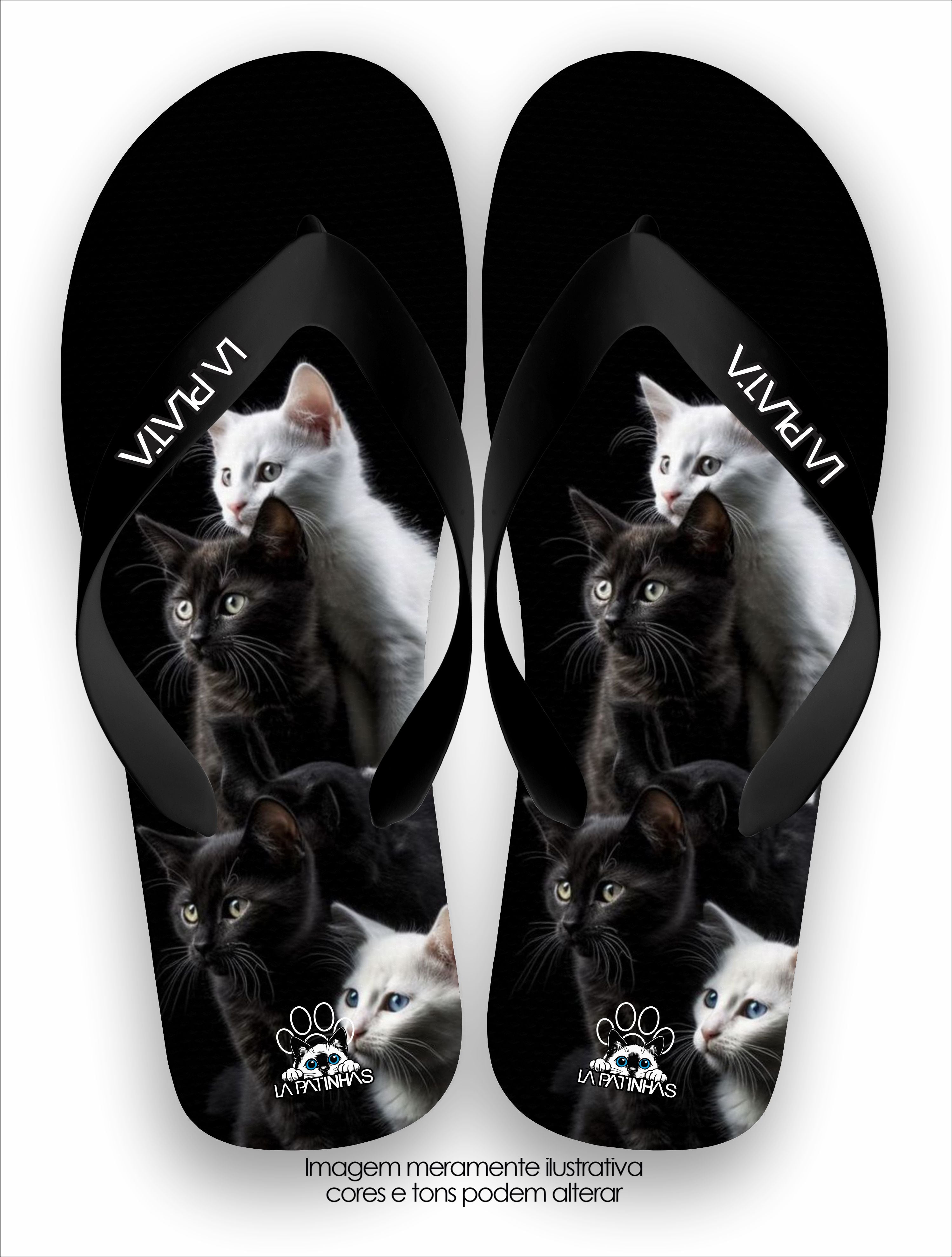 Chinelo Tradicional La Patinhas Cats Night