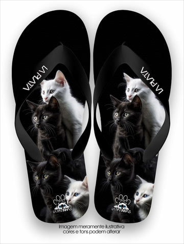 Chinelo Tradicional La Patinhas Cats Night