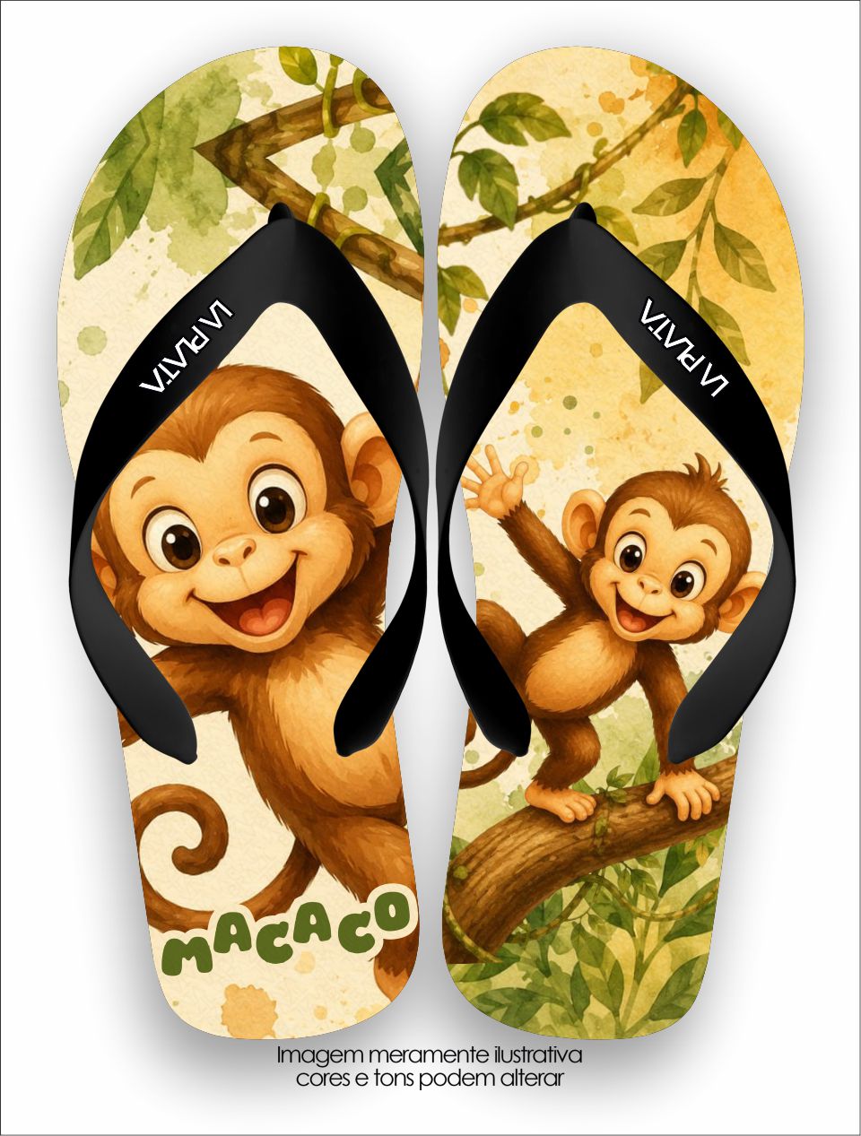 Chinelo Tradicional La Bicharada Macaquinho Aventureiro