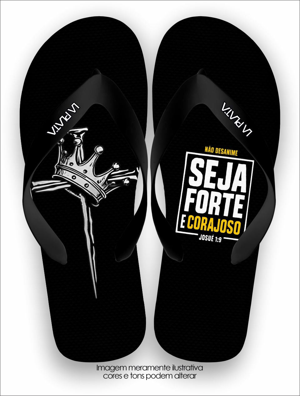 Chinelo Tradicional La Consagrada Seja Forte E Corajoso