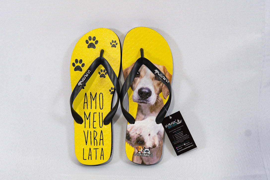 Chinelo Tradicional La Patinhas Dogs Eu Amo Meu Vira Lata