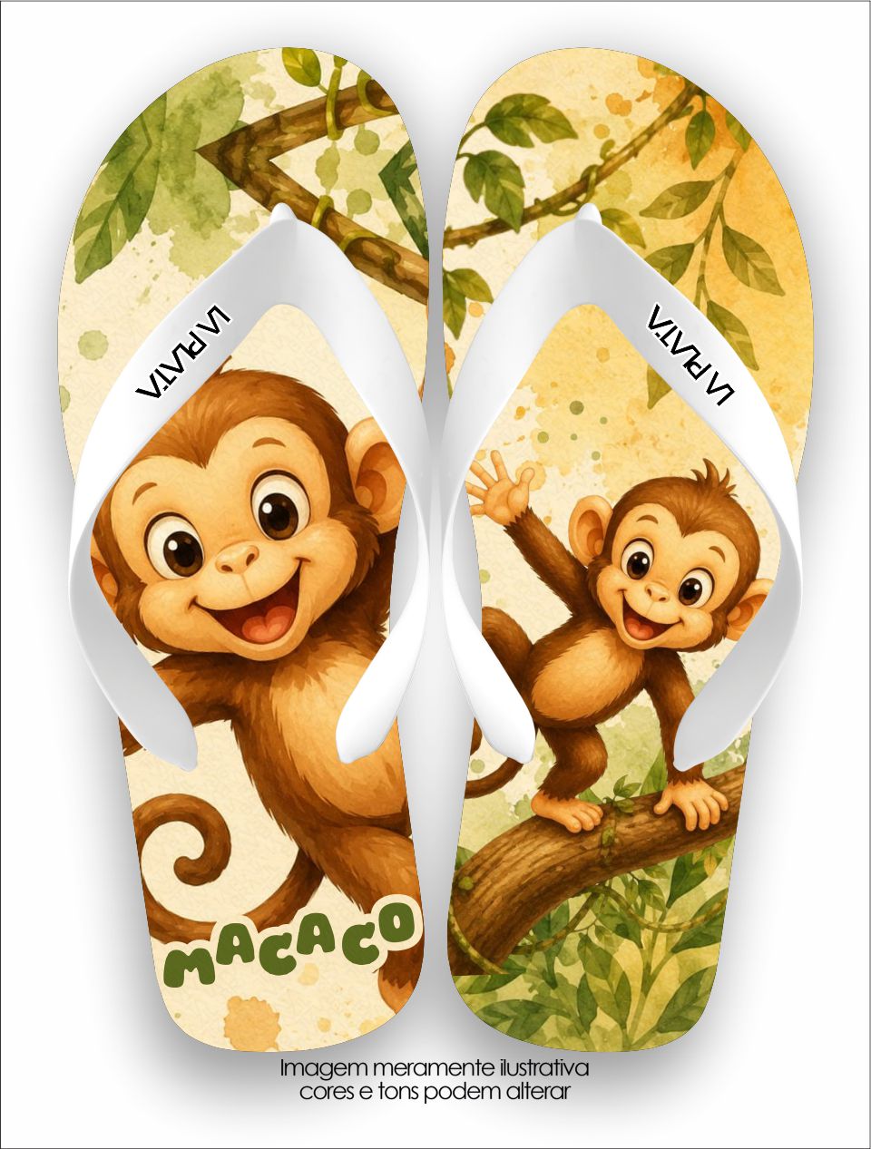 Chinelo Tradicional La Bicharada Macaquinho Aventureiro