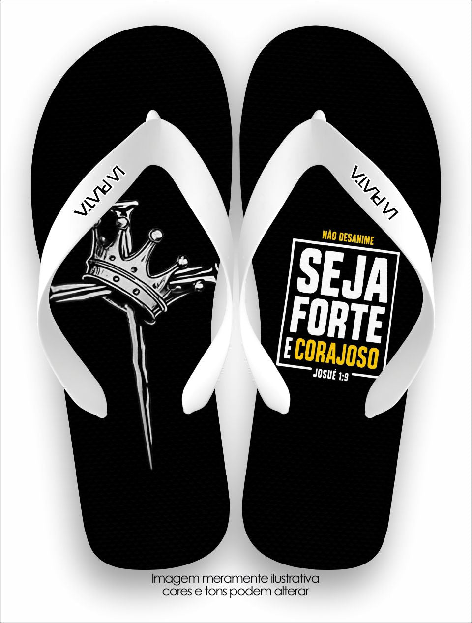 Chinelo Tradicional La Consagrada Seja Forte E Corajoso