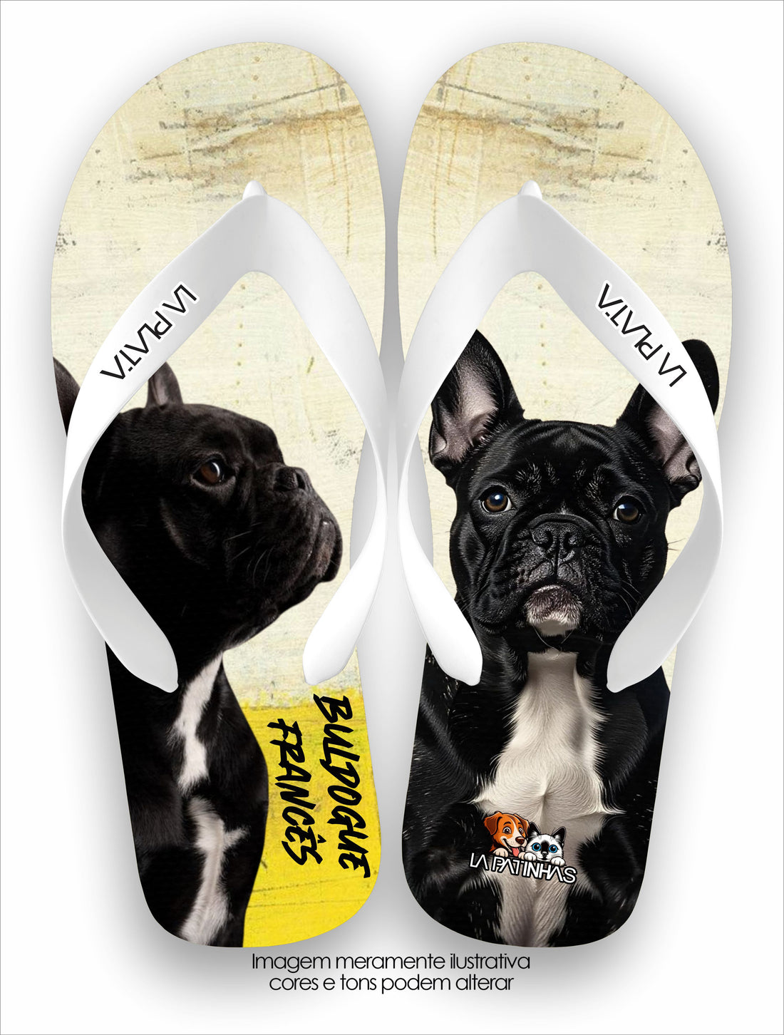 Chinelo Tradicional La Patinhas Dogs Buldogue Francês