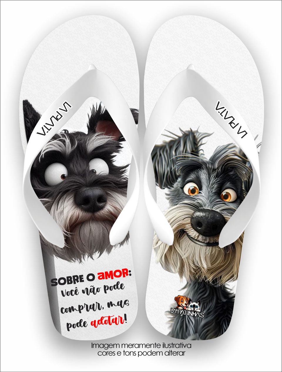 Chinelo Tradicional La Patinhas Dogs Sobre o Amor
