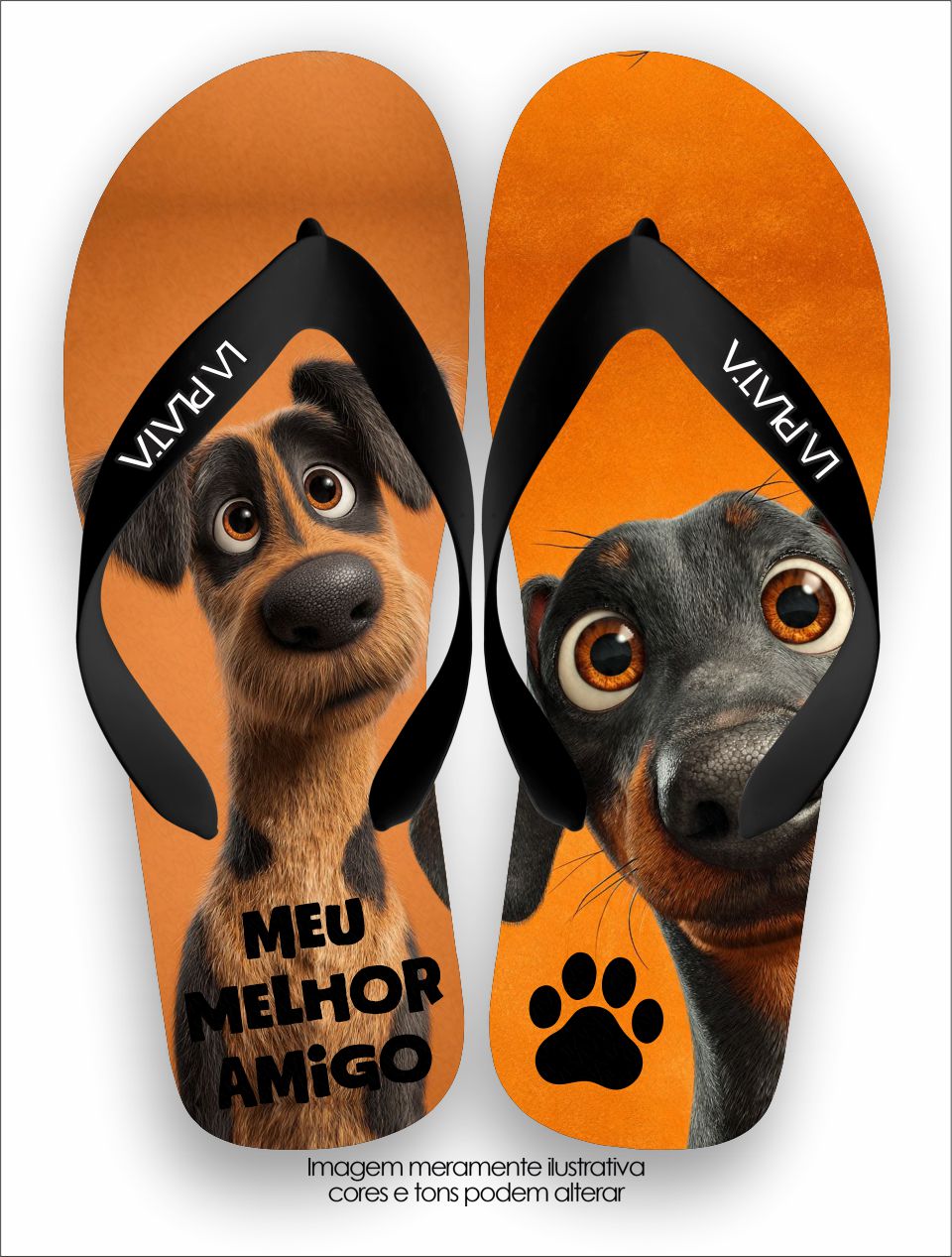 Chinelo Tradicional La Patinhas Dogs Meu Melhor Amigo