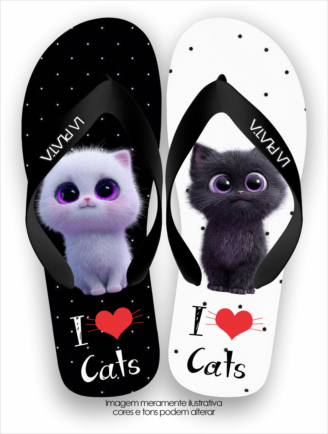 Chinelo Tradicional La Patinhas Cats I Love Cats
