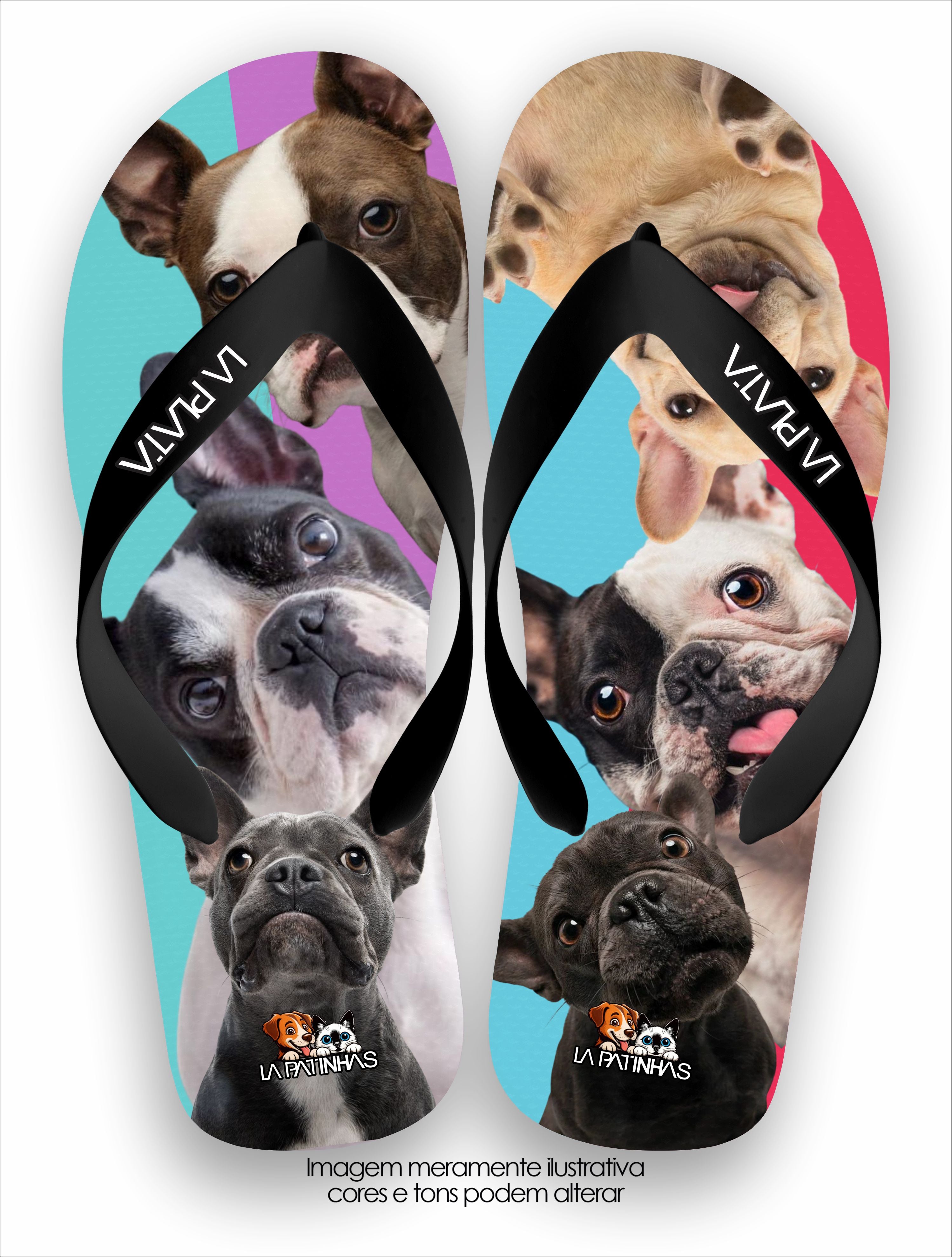 Chinelo Tradicional La Patinhas Dogs Buldogues