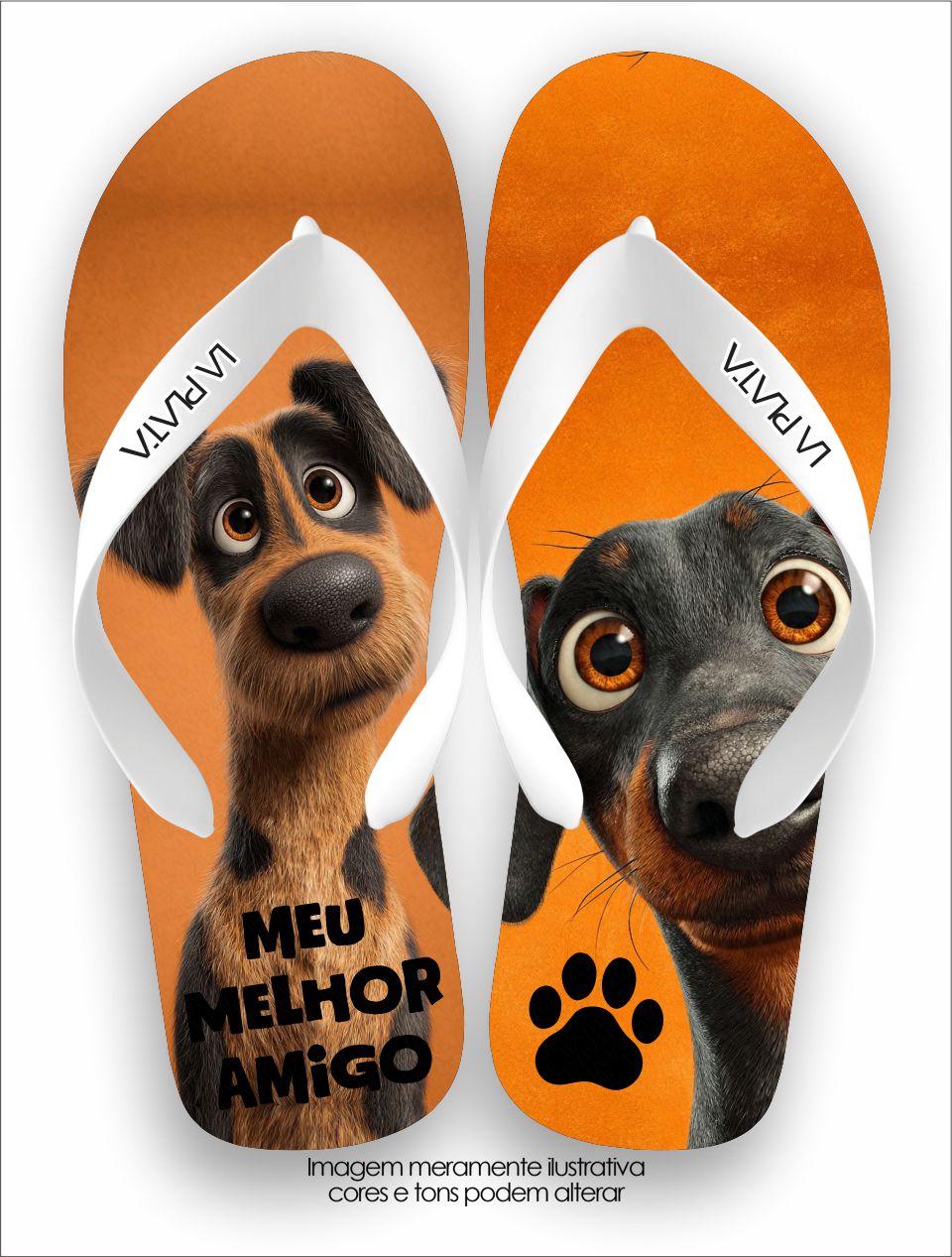 Chinelo Tradicional La Patinhas Dogs Meu Melhor Amigo