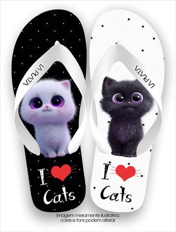 Chinelo Tradicional La Patinhas Cats I Love Cats